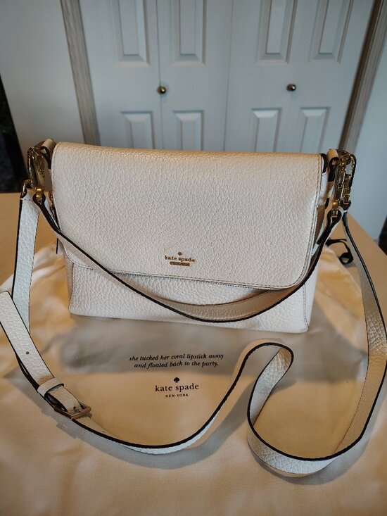 Kate Spade Handbags - Kate Spade White Pebble Leather Crossbody/Satchel